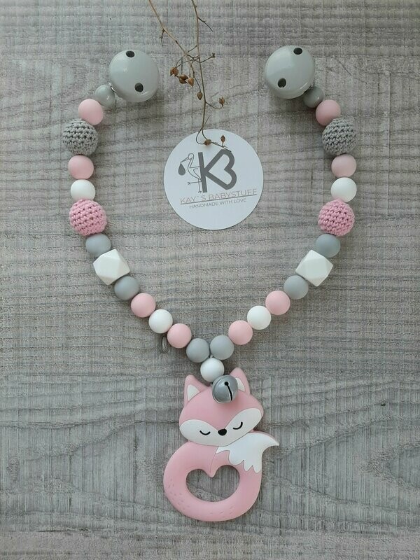 Kinderwagenkette Fuchs rosa