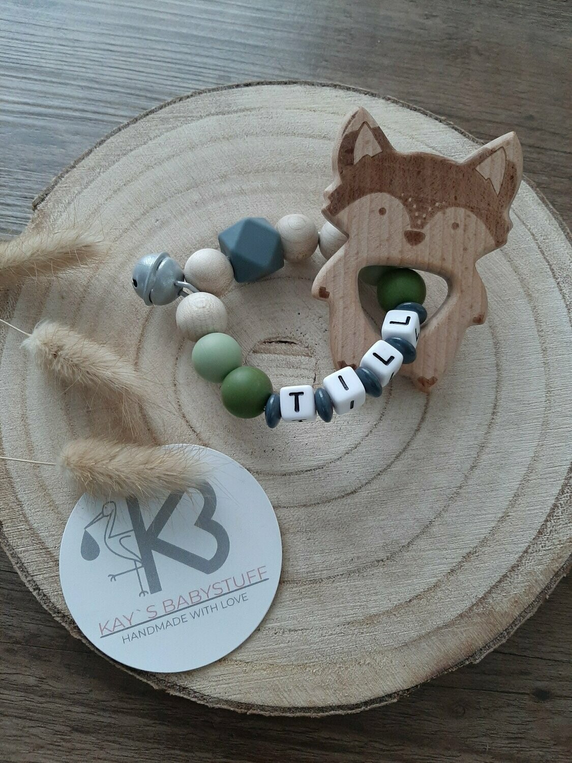 Greifring Fuchs olivgrün, grau
