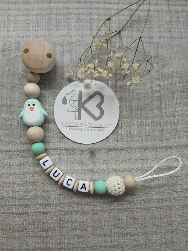 Schnullerkette Pinguin MINT