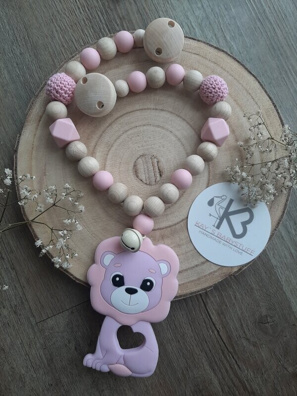 Kinderwagenkette Löwe rosa