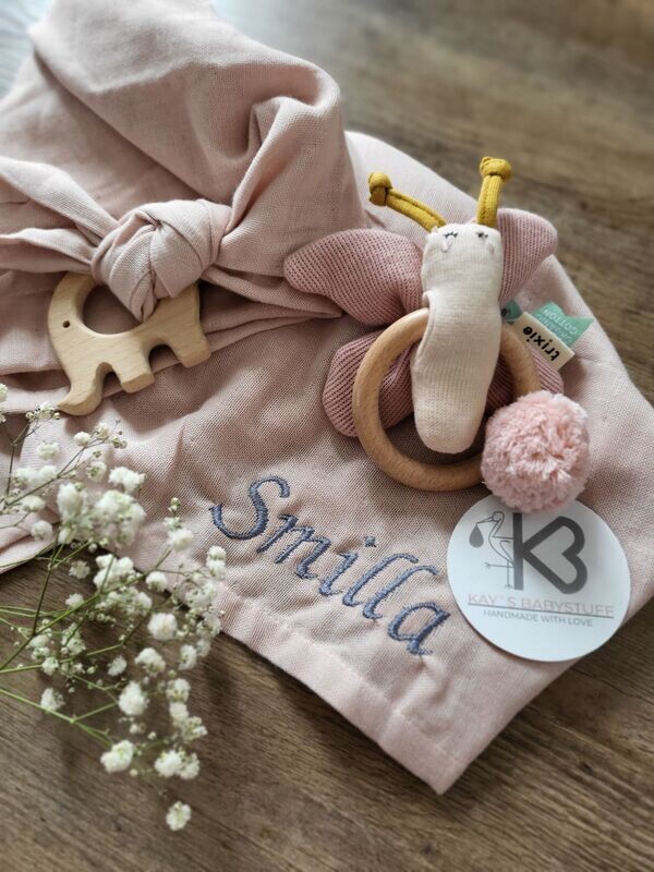 Babyset Spucktuch mit Rassel