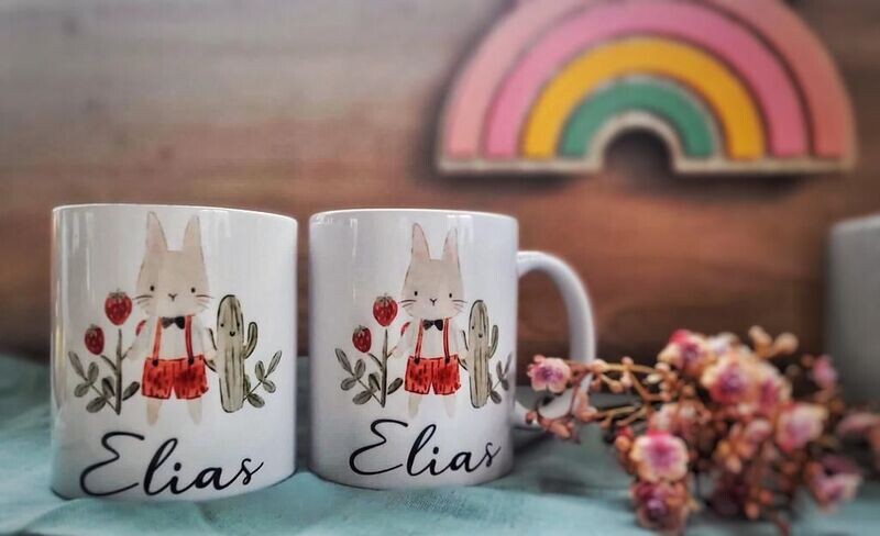 Tasse und Spardose Hasenjunge