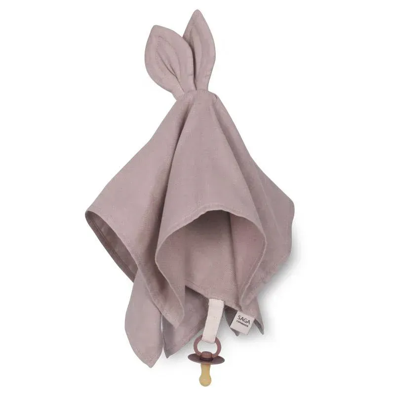 Schmusetuch/Spucktuch mit Hasenöhrchen "Mauve" mit und ohne Personalisierung