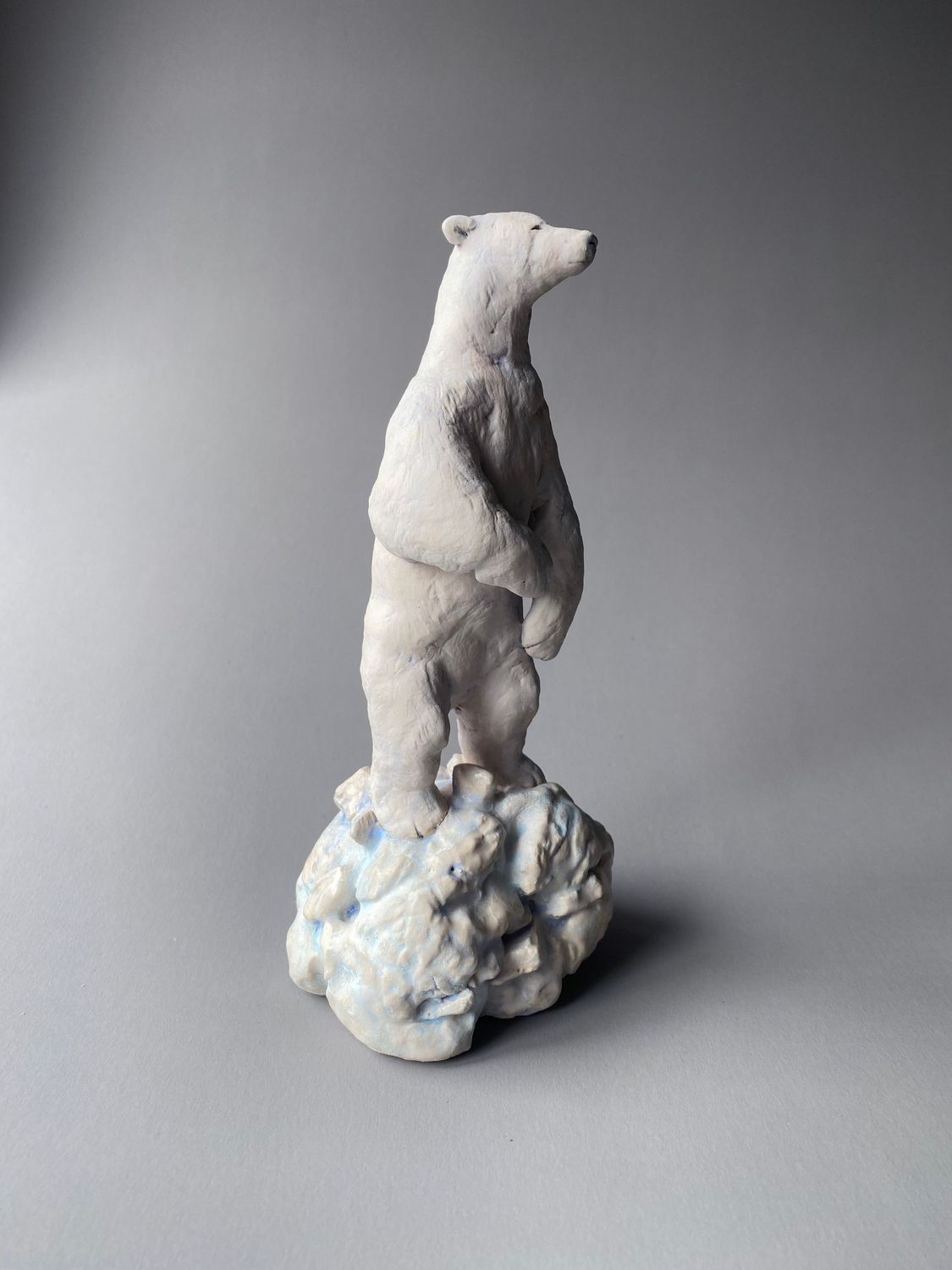Upright stoneware polar bear