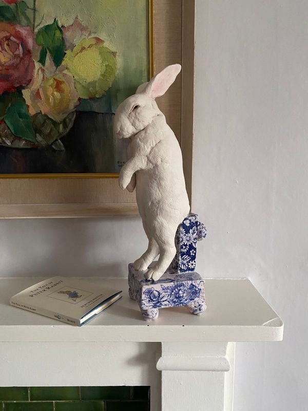 Standing White Rabbit  MADE TO ORDER