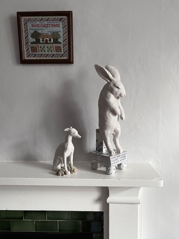 One for Luck. Standing White Rabbit