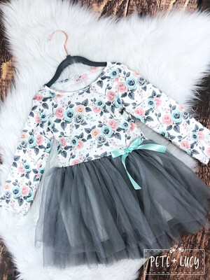 Grey Rose Dress by Pete + Lucy