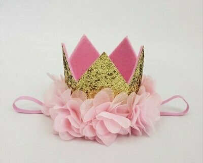 Large Princess Crown Headbands Gold