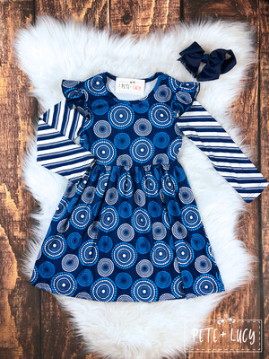 Blue Circles & Stripes Dress by Pete + Lucy