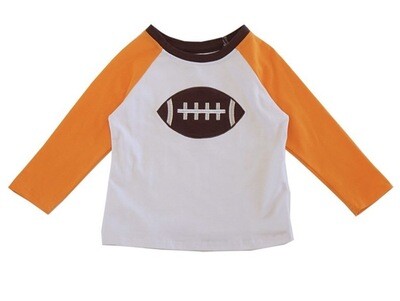 Orange football applique raglan shirt