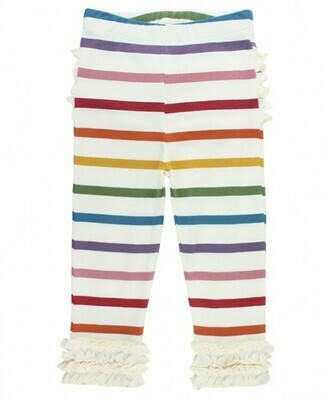 Harvest Rainbow Stripe Ruffle Leggings by Ruffle Butts