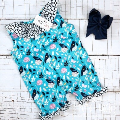 Blue Birds and Pink Carnations Romper by Pete + Lucy