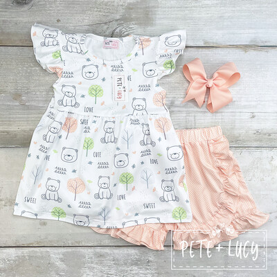 Teddy Bear Love Shorts Set by Pete + Lucy