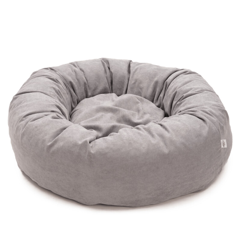 DONUT HUNDEBETT VELOURS GRAU