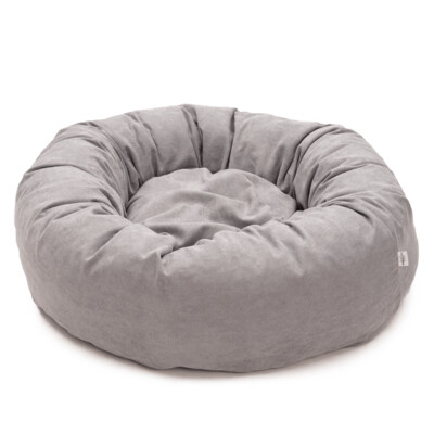 DONUT HUNDEBETT VELOURS GRAU