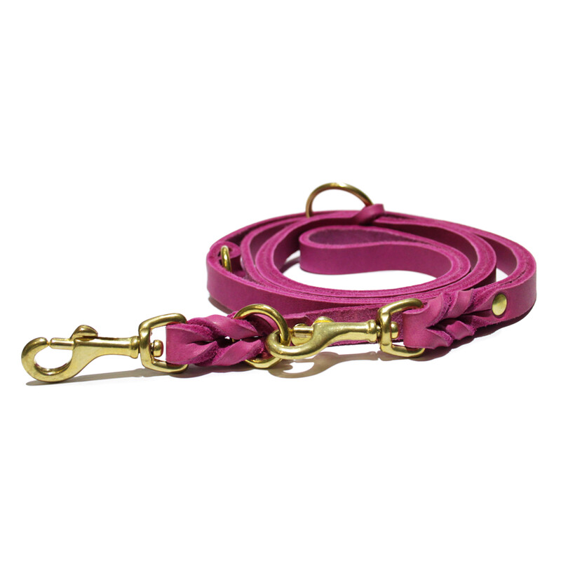 VERSTELLBARE HUNDELEINE AUS FETTLEDER BERRY