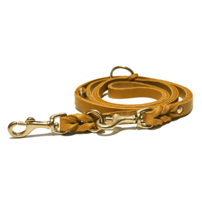 VERSTELLBARE HUNDELEINE AUS FETTLEDER COGNAC VERSTELLBARE HUNDELEINE AUS FETTLEDER COGNAC