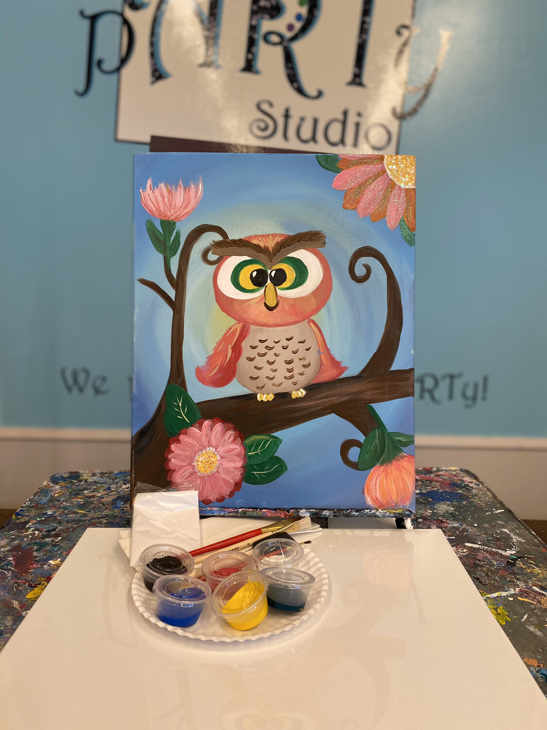 Pink Owl Paint pARTy Kit 16x20 Pink Owl Paint pARTy Kit 16x20