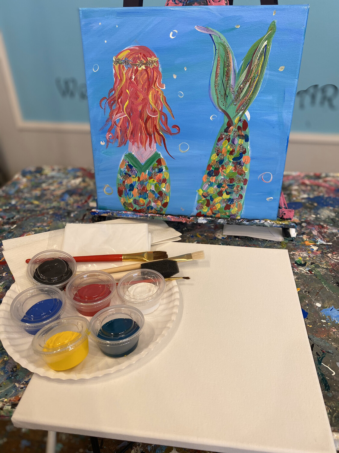 Lil Mermaid At-Home Paint pARTy Kit 12x12 Lil Mermaid At-Home Paint pARTy Kit 12x12