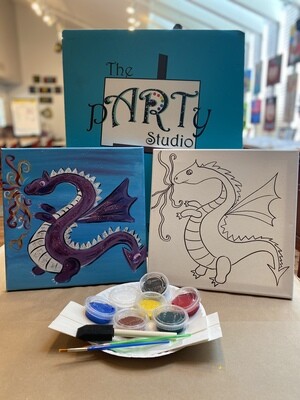 Friendly Dragon 'At Home Art Kit'  12x12 Canvas