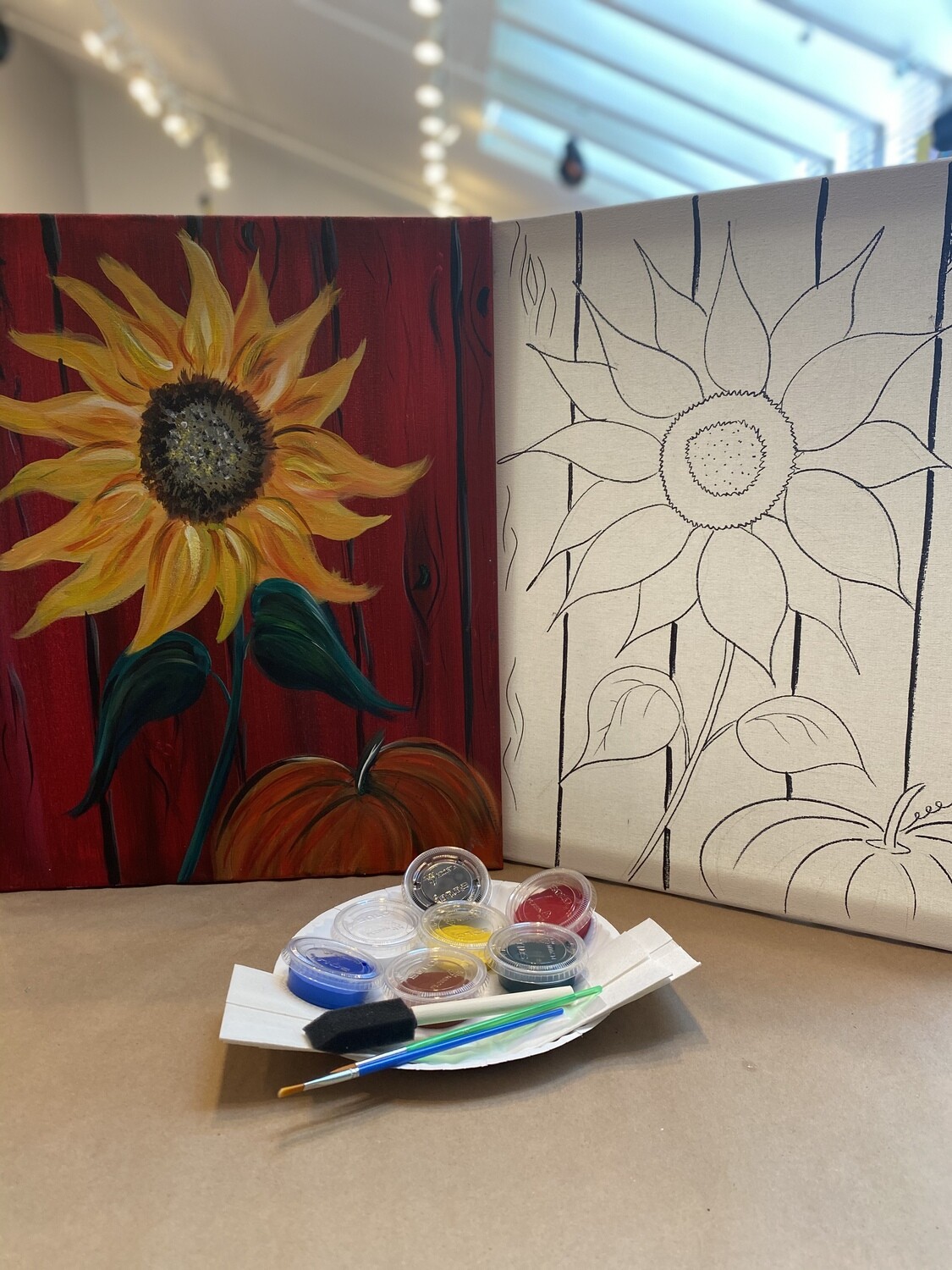 Sunflower & Pumpkin 'At Home Art Kit' 16x20 Canvas Sunflower & Pumpkin 'At Home Art Kit' 16x20 Canvas