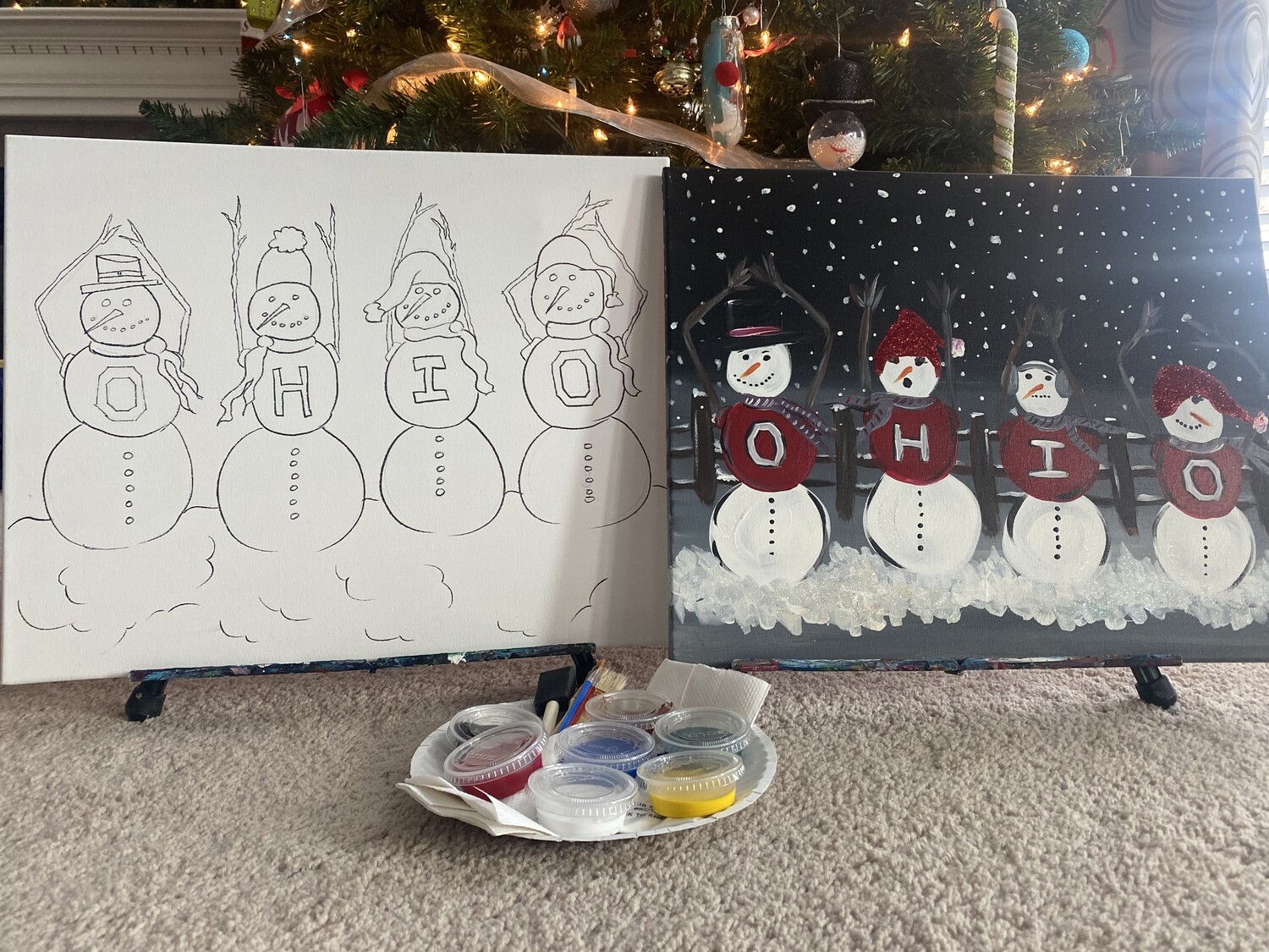 O,H.I.O. Snowmen AT HOME ART KIT 16x20