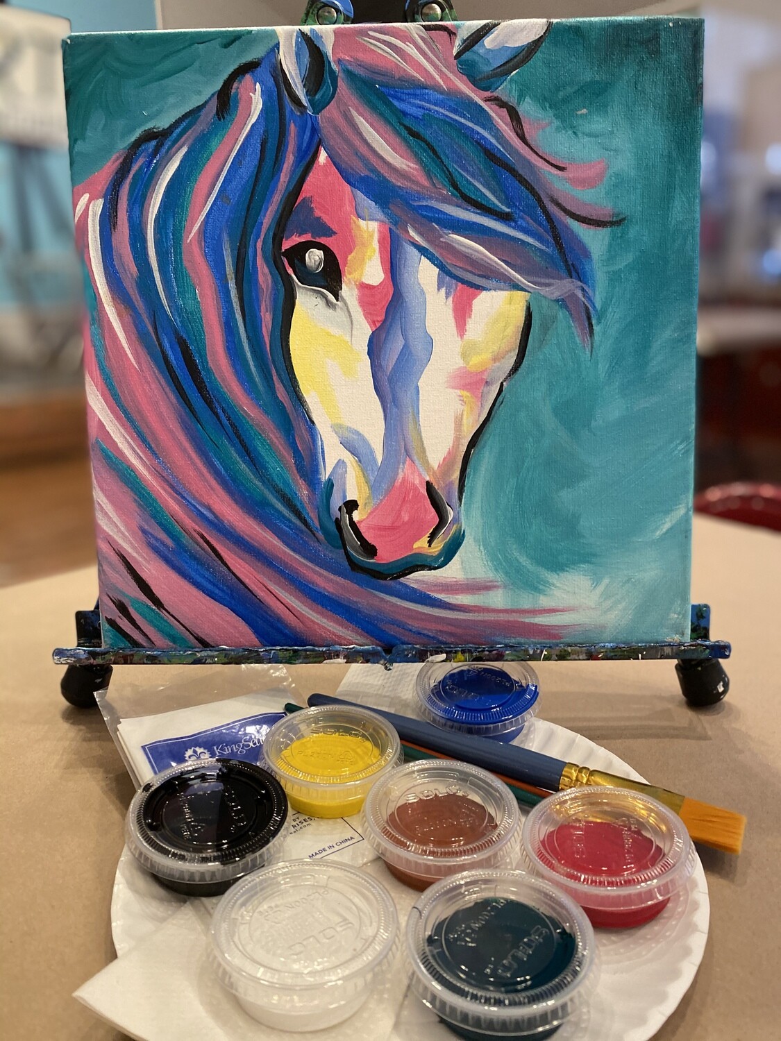 Colorful Horse - At Home Art Kit 12x12 Colorful Horse - At Home Art Kit 12x12