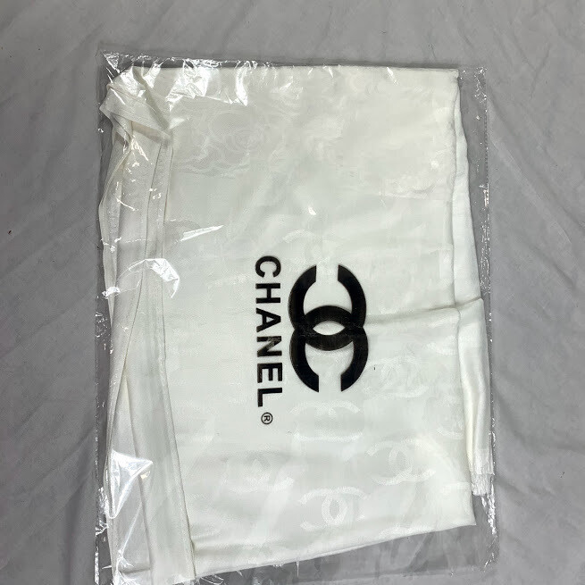 Faux Channel White Scarf 70&quot; x 27&quot;