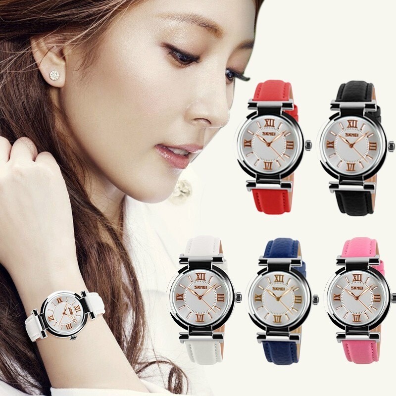Women&#39;s Fashion Casual Leather Analog Quartz Wrist Watch