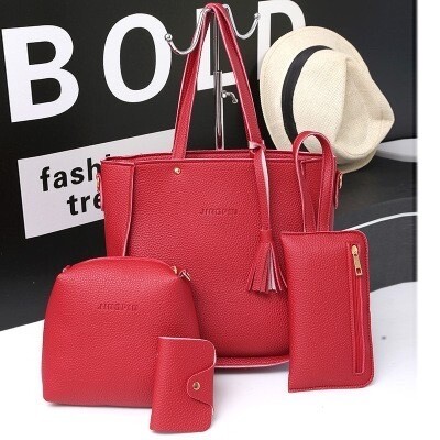 4 in 1 Sammi Bag Shoulder Women&#39;s Handbag Set Sling Bag Tote Beg Tangan Wanita Wallet Long Purse