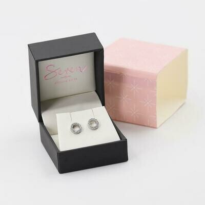 925 ROSE GOLD CIRCLE STUD EARRING WITH OPEN CIRCLE FEATURE