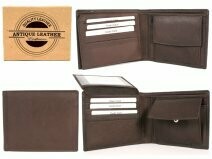 BROWN ANTIQUE LEATHER RFID WALLET