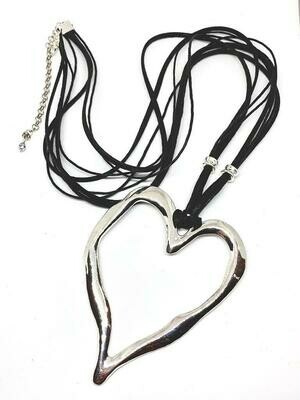 Long Heart Pendant Necklace