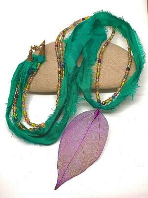 Bohi leaf Skeleton Necklace