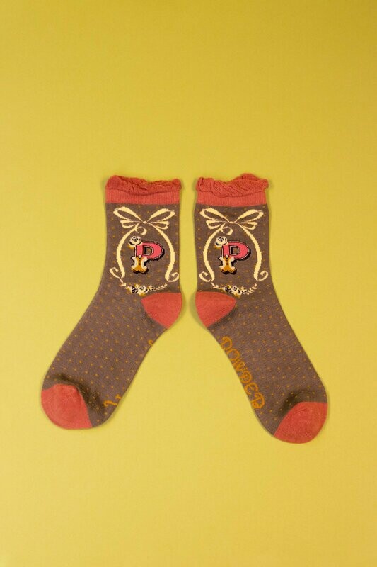 A-Z Ankle Socks - P