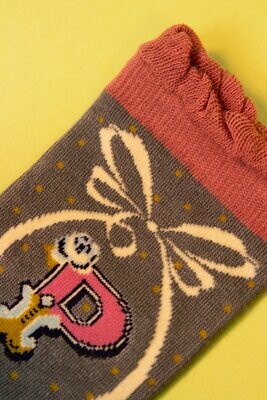 A-Z Ankle Socks - P