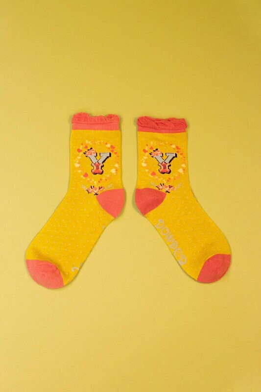 A-Z Ankle Socks - Y