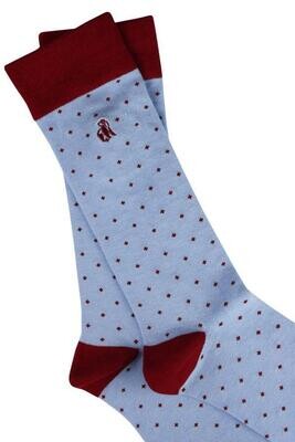 SWOLE PANDA SPOTTED PALE BLUE BAMBOO SOCKS