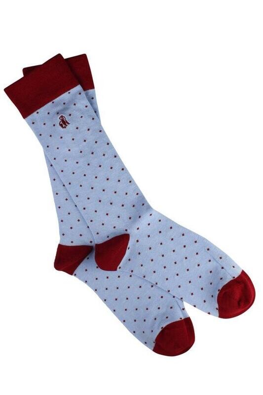 SWOLE PANDA SPOTTED PALE BLUE BAMBOO SOCKS