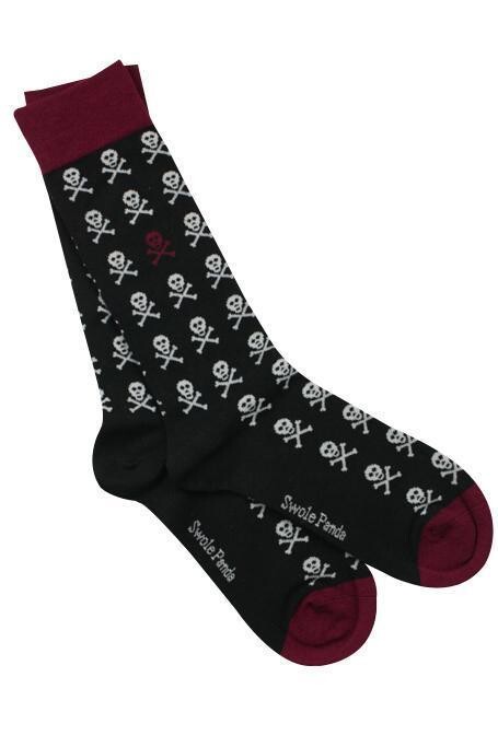 SWOLE PANDA BLACK SKULL BAMBOO SOCKS