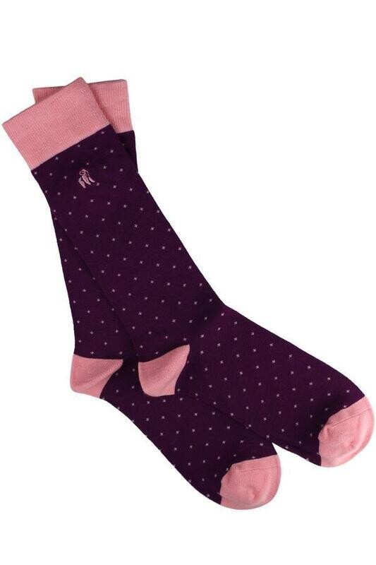 SWOLE PANDA SPOTTED PURPLE BAMBOO SOCKS