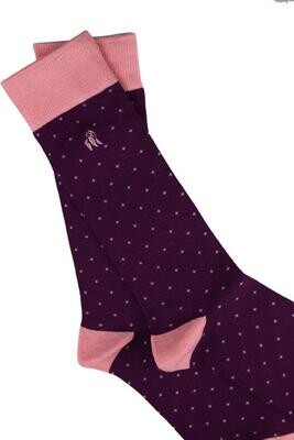 SWOLE PANDA SPOTTED PURPLE BAMBOO SOCKS