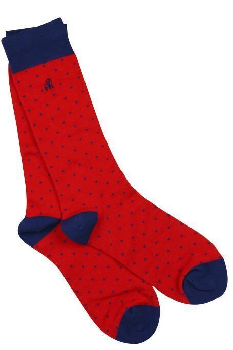 SWOLE PANDA Spotted Red Bamboo Socks