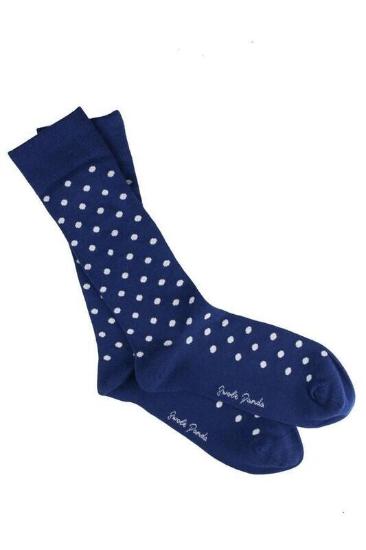 SWOLE PANDA Blue Polka Dot Bamboo Socks