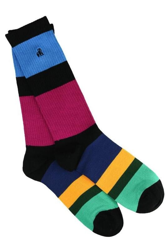 SWOLE PANDA Rugby Stripe Bamboo Socks