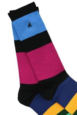 SWOLE PANDA Rugby Stripe Bamboo Socks