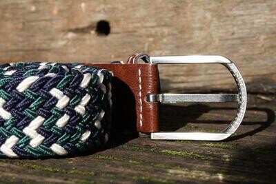 SWOLE PANDA Woven Belt - Navy / Green Zigzag