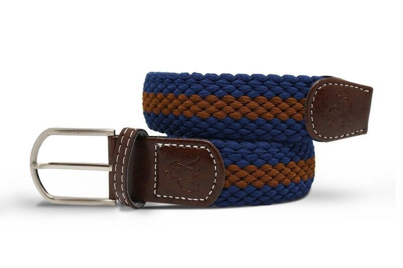 SWOLE PANDA Woven Belt - Blue / Brown Stripe