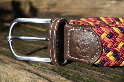 SWOLE PANDA Woven Belt - Orange / Yellow Zigzag