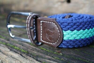 SWOLE PANDA Woven Belt - Blue / Green Stripe